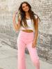 In-stock Women's Mid-Rise Pink Straight-Leg Jeans