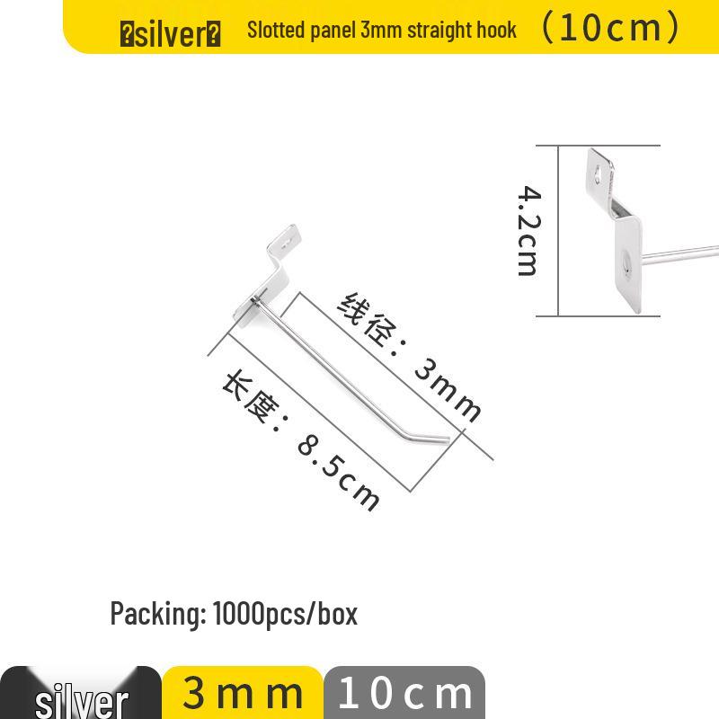 Clip-on Straight Hook for Slotted Pegboard - Aluminum Display Hook for Electronic Components and Sample Exhibits