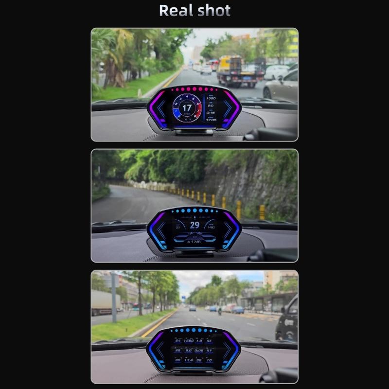 P3 Car Head Up Display Speed Clock Windshield Projector Overspeed Speedometer Alarm Fatigue Driving Reminder Slope Meter