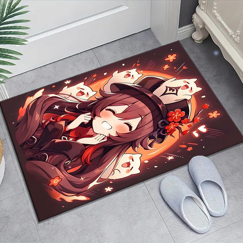 1pc Genshin Impact2 Design Area Rug - Non-Slip, Soft & Cozy Floor Mat for Living Room, Bedroom, Office - Indoor/Outdoor Decorative Carpet