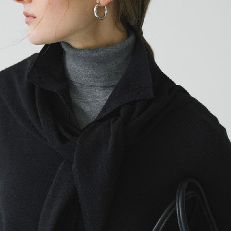 

Siyazu SIAC3092 Solid Shawl Knit Scarf_Black Black