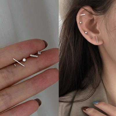 5 Pcs Pearl Crystal Small Ear Stud Earrings Set For Women Girls Fashion Ear Studs Ear Jewelry