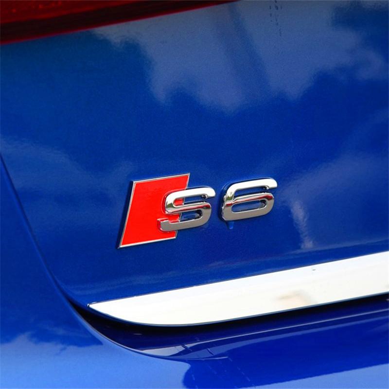 3D Metal Badge Stickers For S2 S line S3 S4 S5 S6 S7 S8 RS3 RS4 RS5 RS6 RS7 RS8 Car Logo Emblem Trunk Decoration Accessories AX2s38