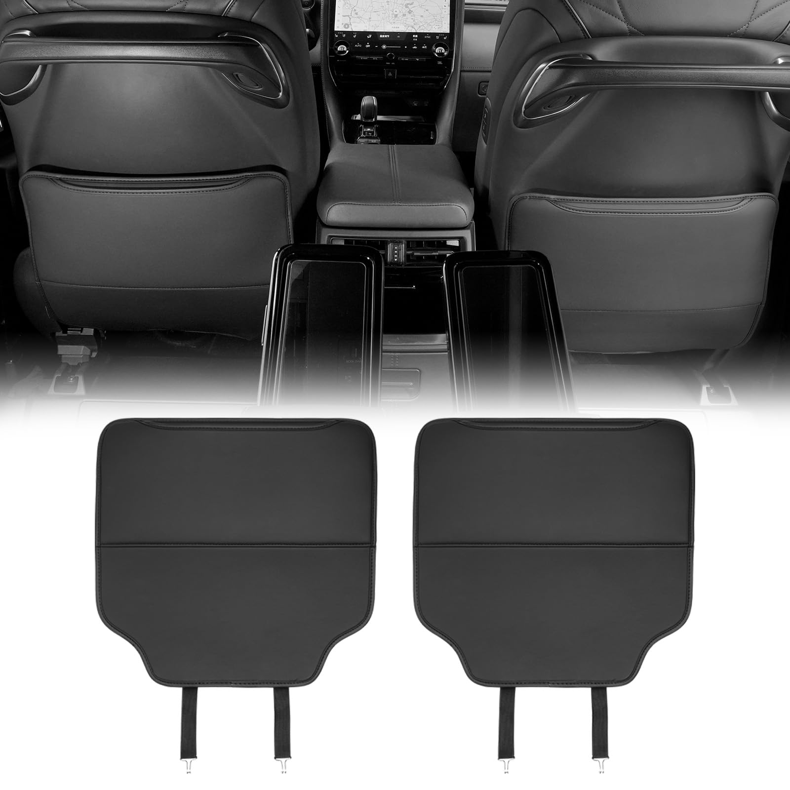 

GIMUYA Rear Seat Back Protector Kick Guards for Toyota New Alphard and Vellfire Black with Storage Protects from Stain and Set (40 Series) чёрный