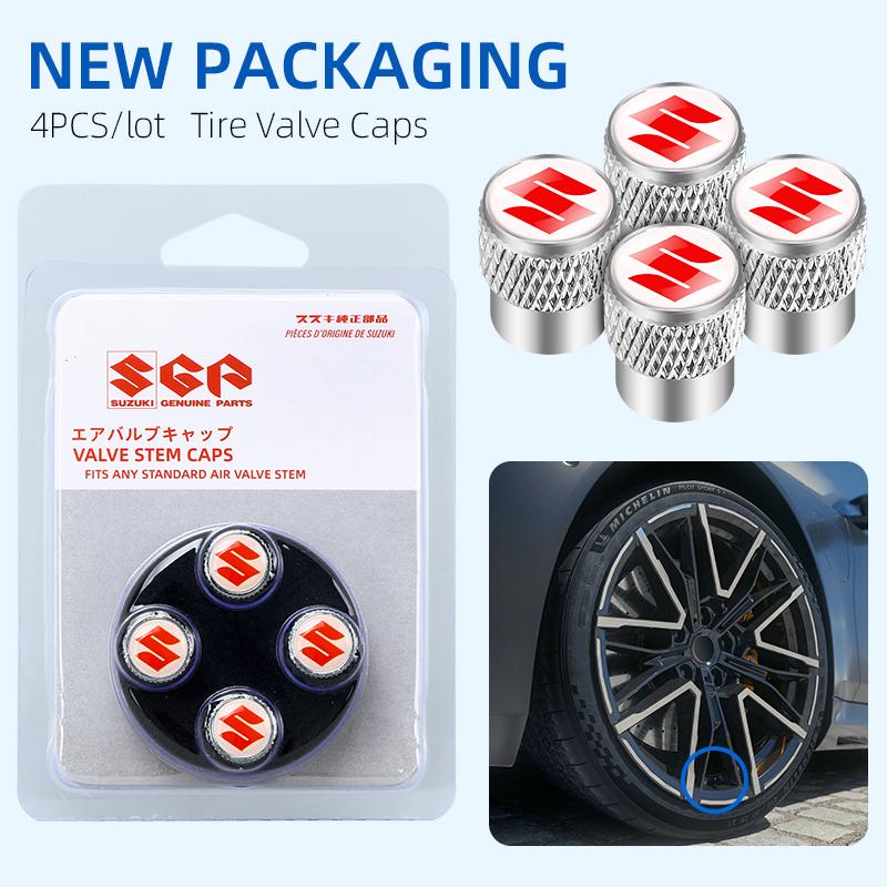Box 4PCS Car Wheel Tire Valve Air Stem Cap Cover For Suzuki ALTO Samurai Grand Vitara Baleno SX4 Swift Jimny IGNIS Accessories 2GV8D