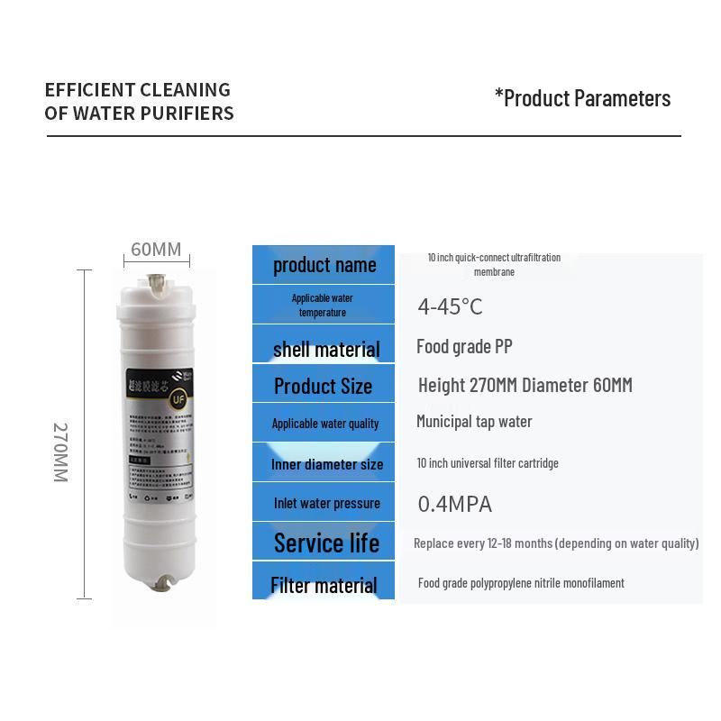 

Картридж для UF-фильтра очистки воды 5-ступенчатый набор с быстрым подключением с PP-хлопком, CTO, T33 и углем с ингибитором накипи