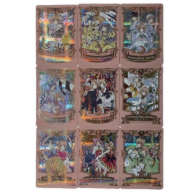 Cardcaptor Sakura Flash Card Colorful Gauze Process Cover Painting Diy Anime Peripheral Game Collection Card Gifts for Friends