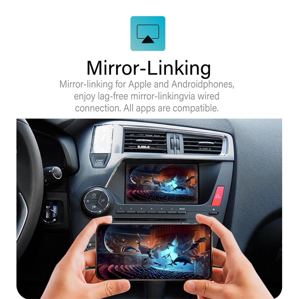 Sinairyu Wireless CarPlay Android Auto Kit W/ Mirror-Link Compatible For DS5 DS6 8.4" Uconnect Mirror Link