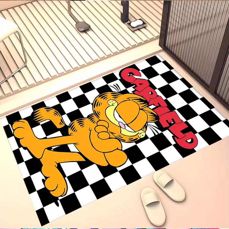 Garfield Print Rug, Washable Floor Carpet, For Entryway Dorm Laundry Room Office Study, Home Decor Birthday Christmas Gift