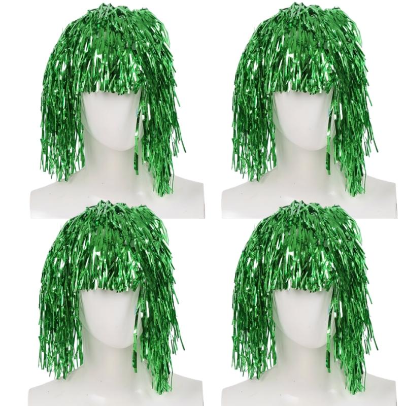 Glanzende Tinsel Pruik Metallic Maskerade Disco Hoed Folie Tinsel Pruiken Voor Volwassenen Verkleedfeest Als Fotorekwisiet Cosplay Benodigdheden