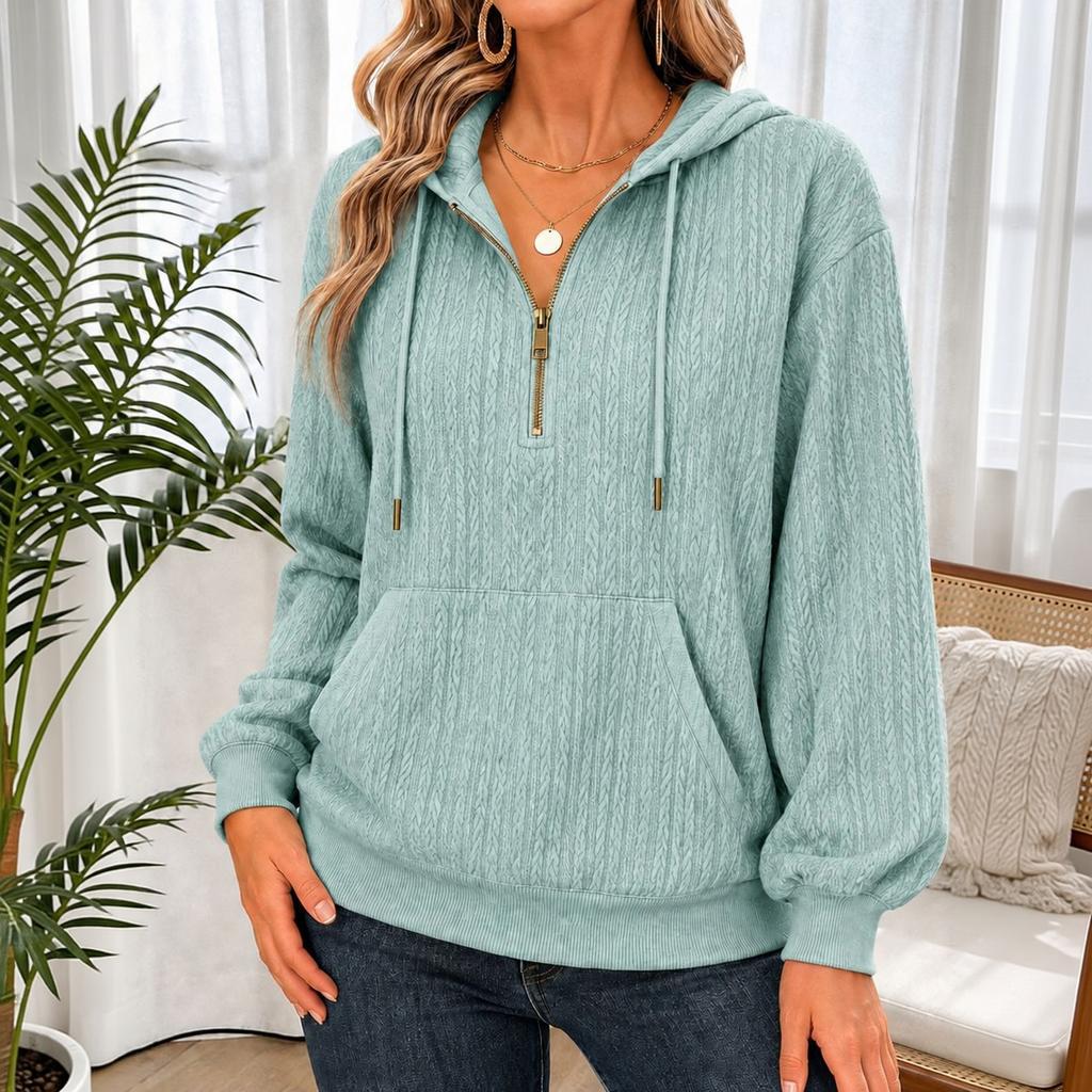 Women's Casual Hoodie Loose Fit Color Pullover