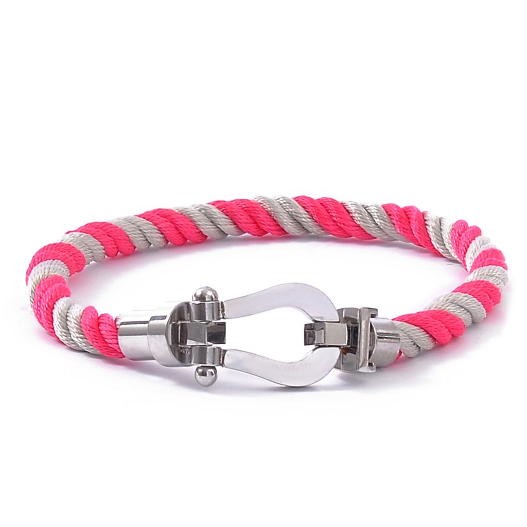 European and American Stainless Steel Nylon Rope Hand Rope Men and Women Couple Casual Trendy Color