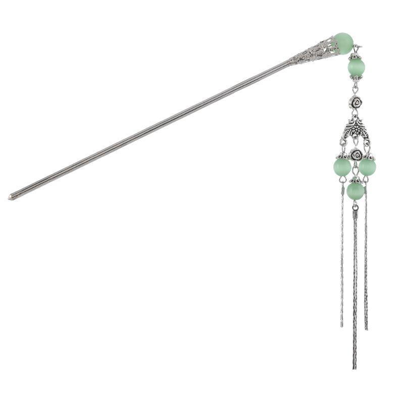 Handmade original design antique fringed hairpin long step hairpin hairpin hairpin head jewelry female