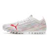 Puma Ultra 1.2 Punta Tonda Allacciatura MG (Borchie corte in gomma) Scarpe da Calcio in Erba Sintetica Uomo Scarpe da Calcio Bianco Rosso 106341-04