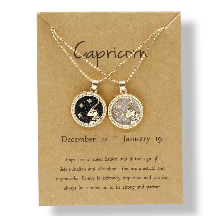 Day And Night 12 Zodiac Constellations Pendants Necklace For Women Men Virgo Libra Scorpio Sagittarius Capricorn Birthday Gift