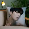Kpop Styl Zpěvák Cha E-Eun W-Woo Povlak na polštář Povlak na polštář proti roztočům Neviditelný zip Hedvábný krátký plyš Potah na polštář na pohovku
