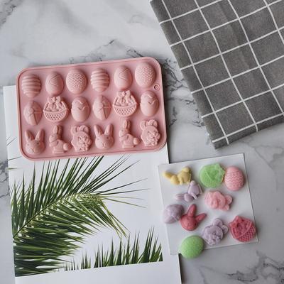 1 pz Silicone 18 Cavità Uovo di Resurrezione Coniglio Stampo per Torta al Cioccolato Strumento per Cottura