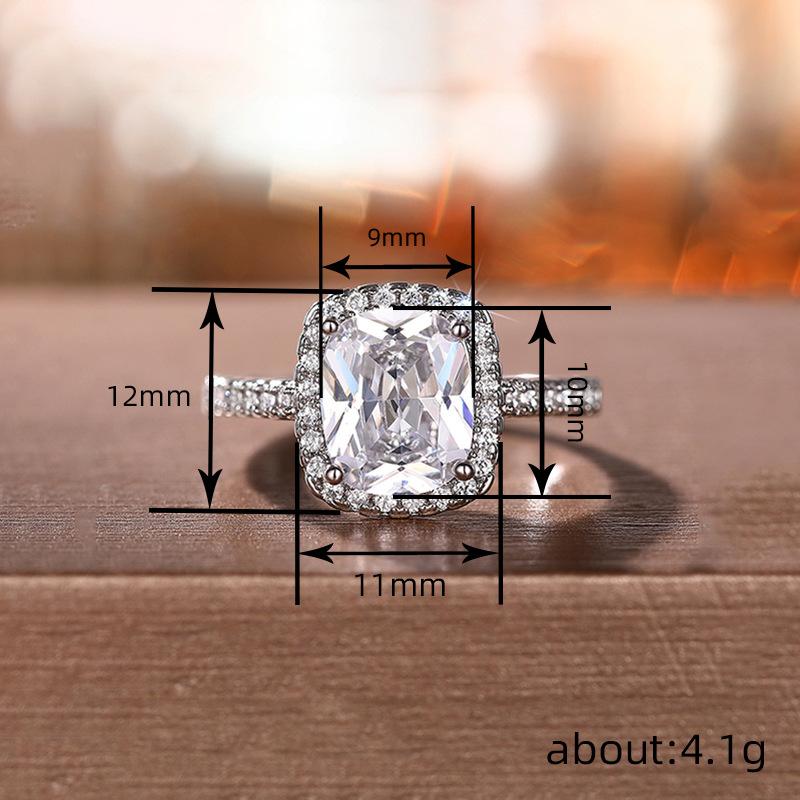 Huitan Charming Lady Ring Inlaid Sparkling Cubic Zirconia Simple Design Chic Finger Accessories Trendy Jewelry for Party WeddingGood product