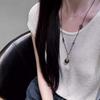 Original Natural Agarwood Large Bead Pendant with Braided Rope Sweater Chain, White Crystal Necklace, New Chinese Style Gift for Men and Women