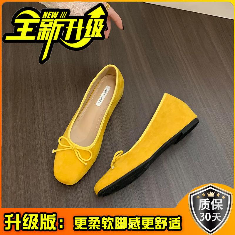 Inner height increase retro solid color single shoes women's shoes new spring and summer French fashion light mouth ballet gentle evening shoes