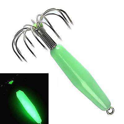 Glow-In-The-Dark Squid Hooks 12 Needle Blowpipe Parachute Hooks Soft Hooks Octopus Hooks Squid Fishing Hooks