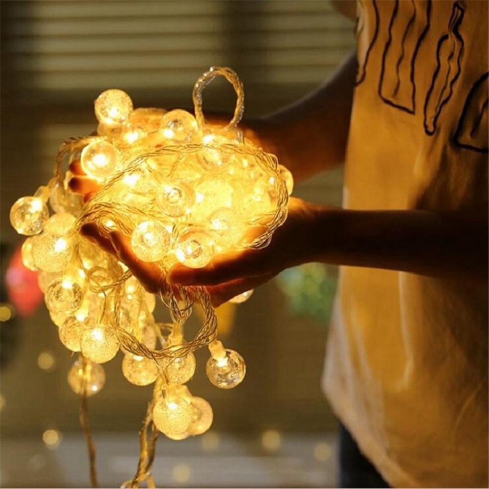 3M LED Light Crystal Ball Outdoor Garden Camping Light String 20 LED Lights Waterproof Garland Light Ramadan Decorations