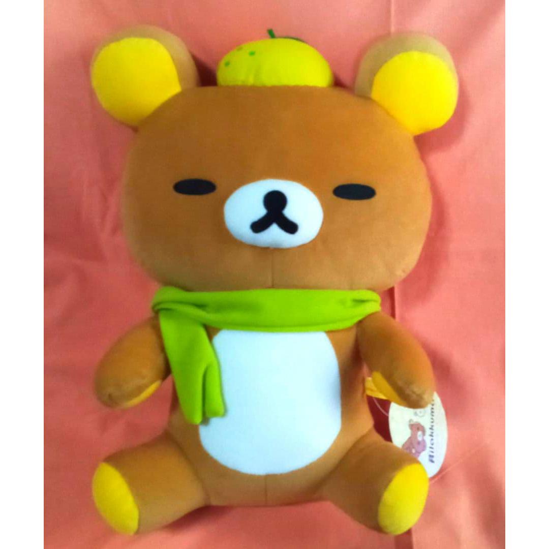 [Good Condition] Rilakkuma Yuzu Hat Plush Toy BIG Healing