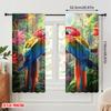 2 st, 2D tryck Gardintyg Tropiska papegojor(1) Polyester (utan spö) Högtidsanvändning för vardagsrums- och köksdekor