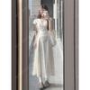 Gentle medium and long dress temperament floral dress summer new simple light luxury skirt