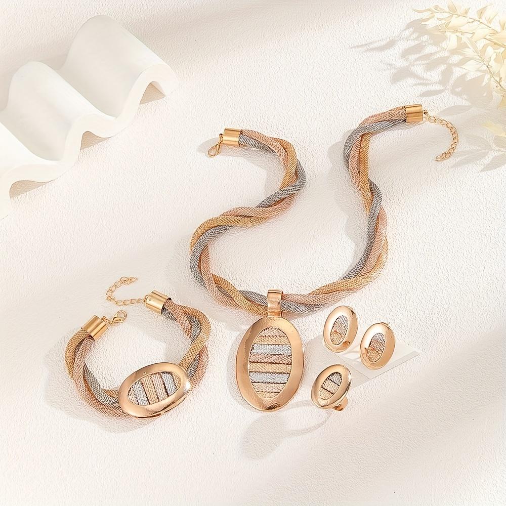 Vintage Boho Synthetic October Birthstone Jewelry Set,  Sports Theme, 5-Piece Set with Earrings, Necklace, Bracelet, Rings