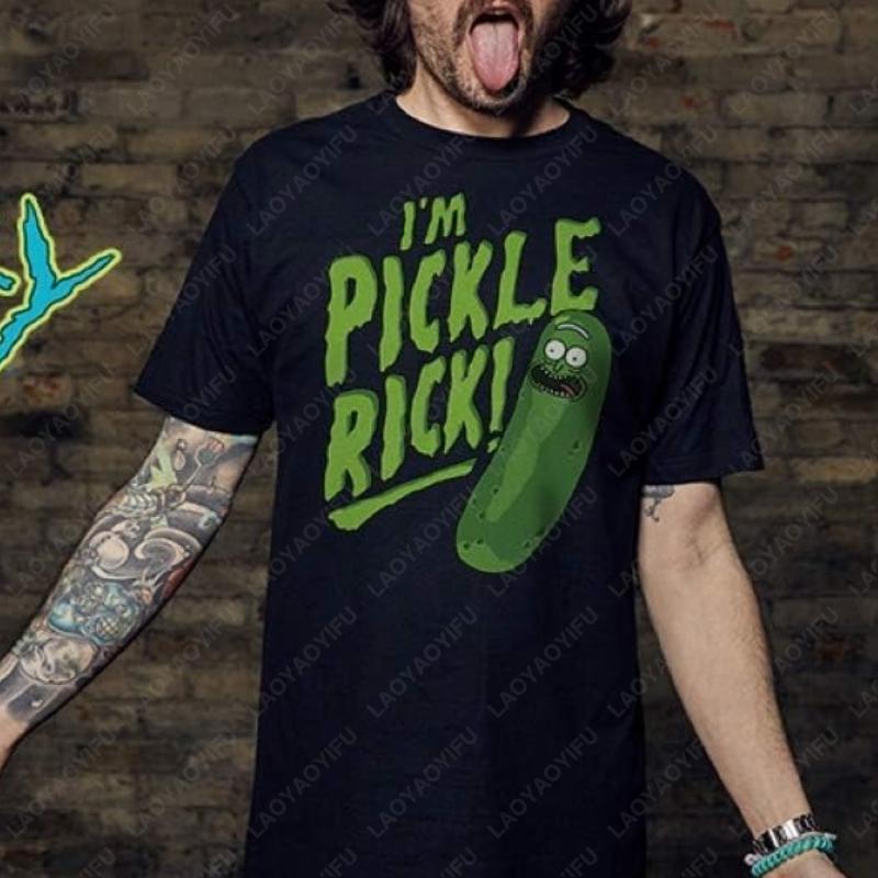 I'm Pickle Rick Mens T Shirt Cool and Funny Morty Design Schwifty Joke Design Streetwear Casual Tee Top Funny Tshits Cotton Tees