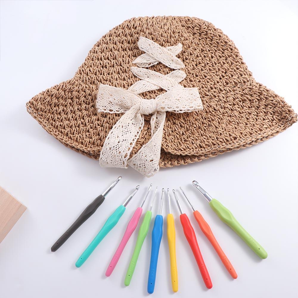 Häkelnadel Aluminium Stricknadeln Bunter Weicher Gummigriff Geschenk für Mama