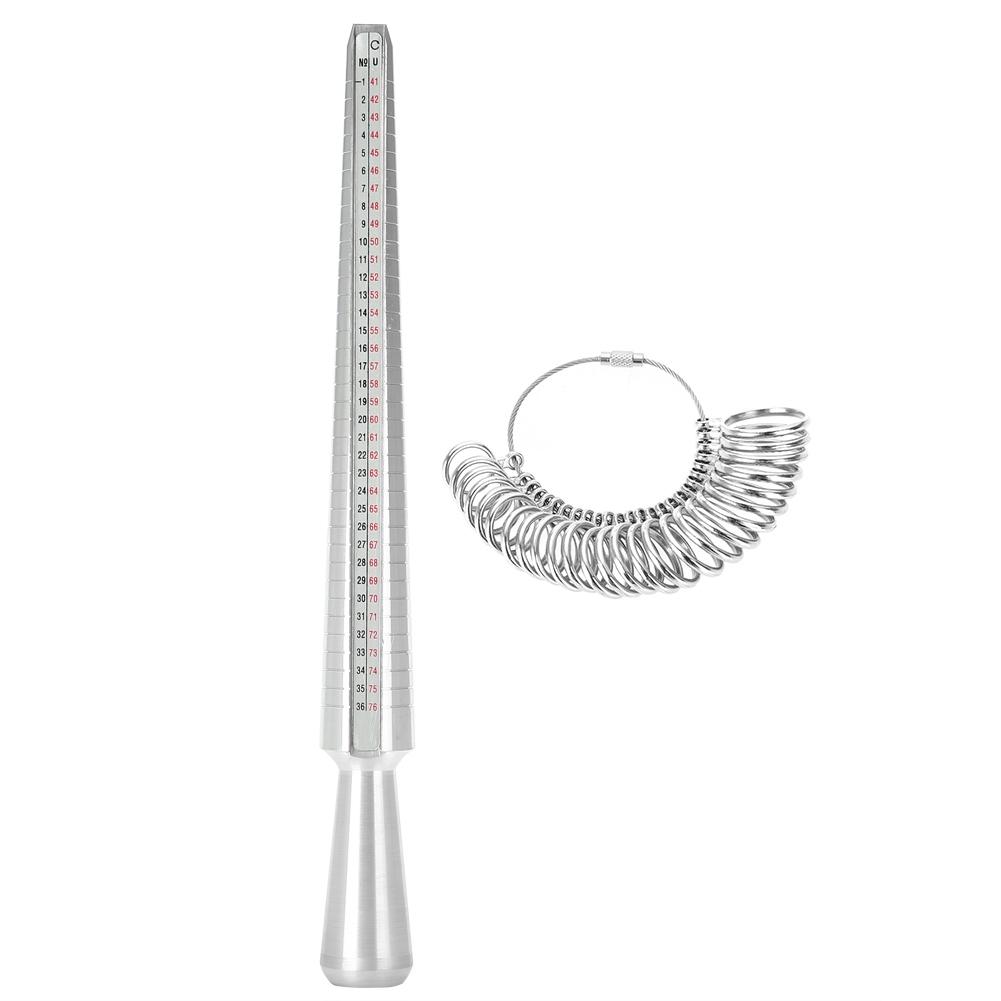 

UK Size Ring Mandrel Stick Finger Gauge Sizer Jewelry Measuring Tool Set