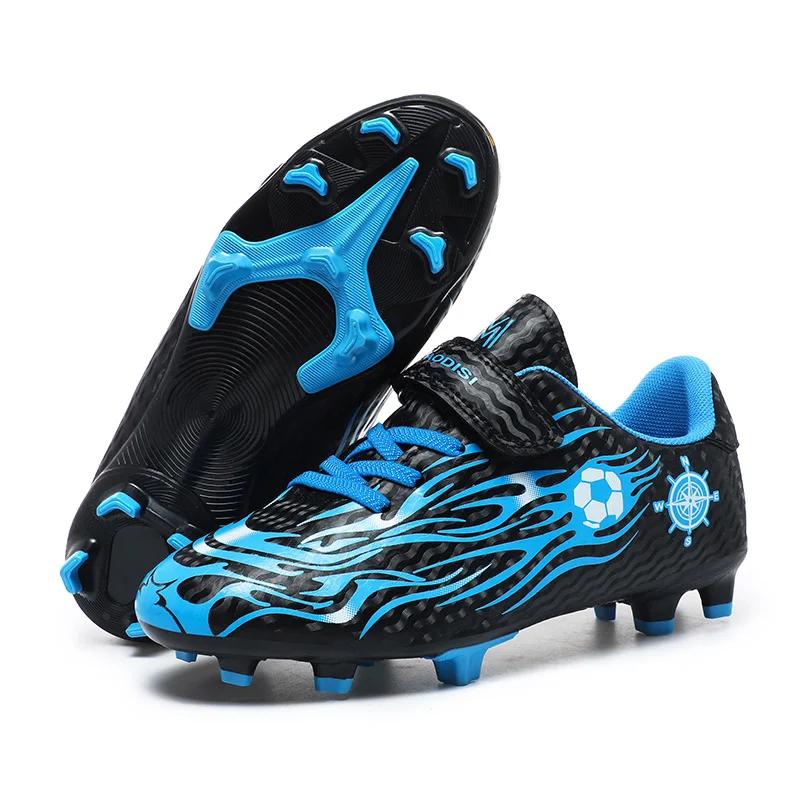Outdoor Golden Children's Football Training Shoes AG/TF Soccer Cleats Kids Boys Quality Football Boots for Children Futsal Shoes