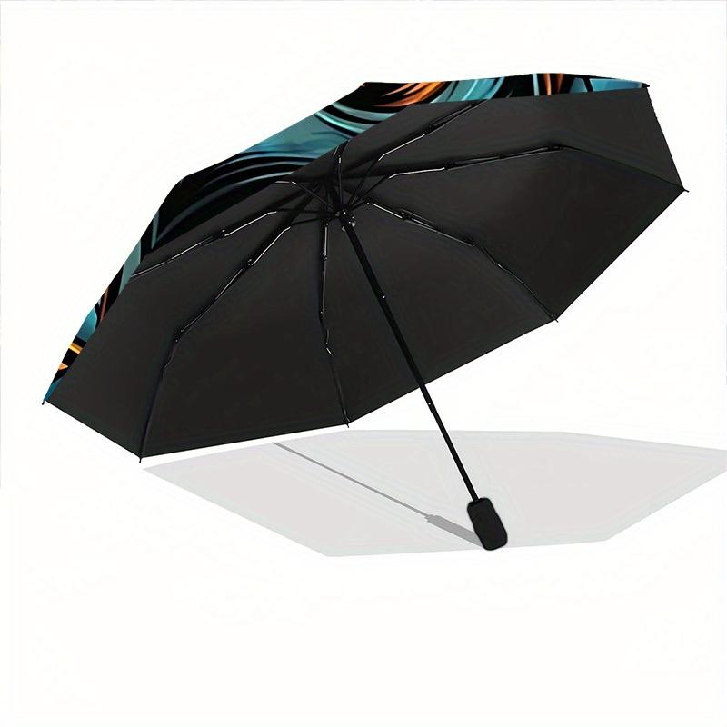 1pc Owl Mandala Automatic Open/close Umbrella, 8-Rib Sturdy Structure, Portable Travel Umbrella, Parties, Everyday Use, Outdoor Accessory, A