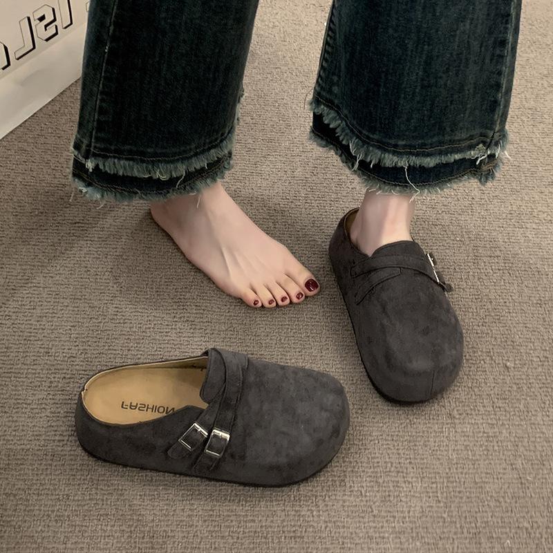 Fashion and Lightweight Retro Bag Head Platform Slippers Women's Summer Wear 2025 New Boken Versatile Half-toboken Slippers