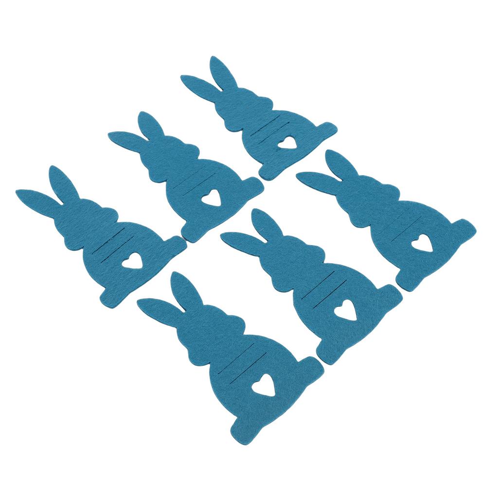 6 Pcs Easter Bunny Money Holder Thick Soft Felt Adorable Bunny Shaped Cash Clip Festival Decoration Dark Blue