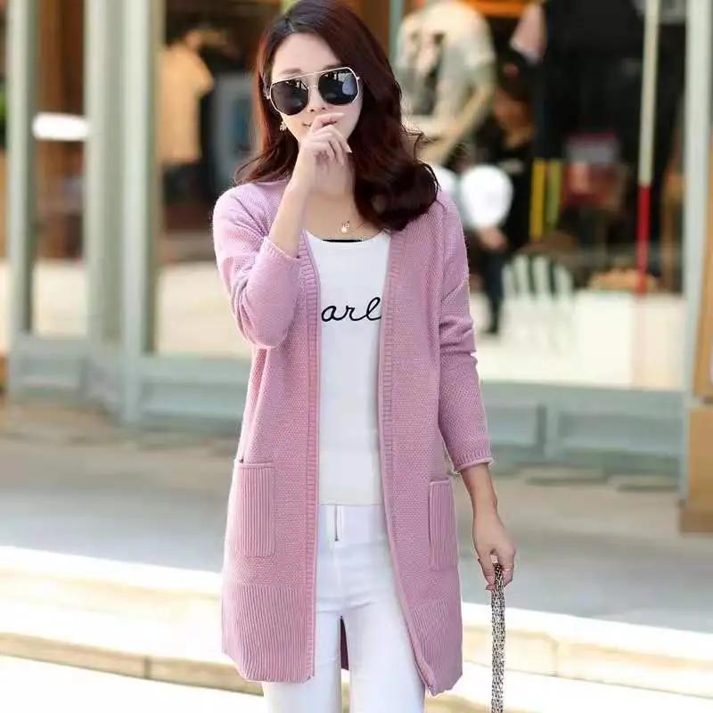 Women Autumn Knitted Cardigan Sweater Long Sleeve Casual Coats Female Korean Loose Sweater
