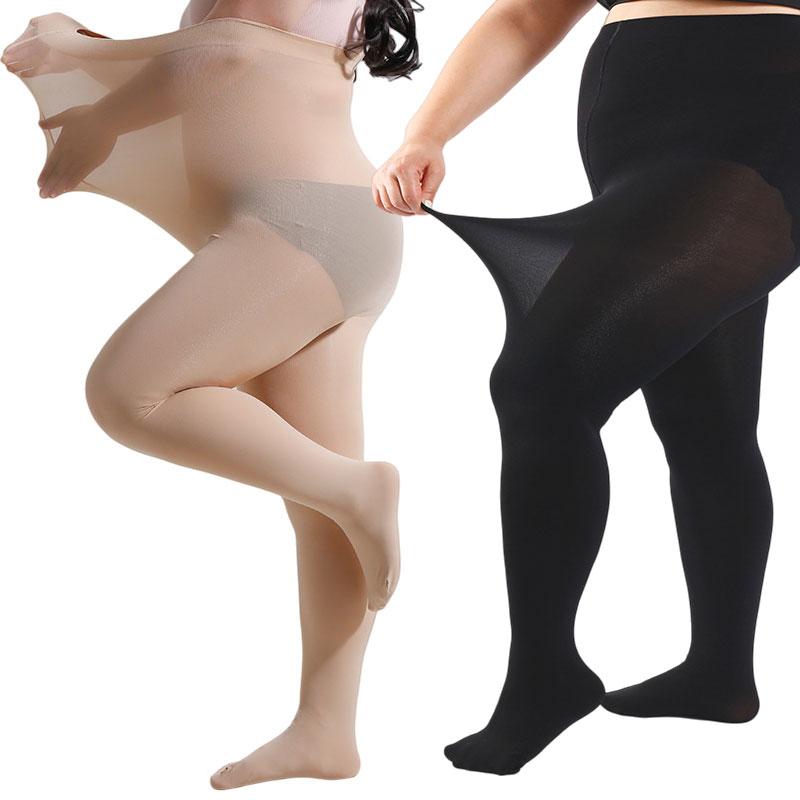 Plus Size 70 Denier Nylon Tights High Waist Super Elastic 4Xl Large Size Women'S Pantyhose For Big Ladies Up To 150Kg/330Lbs