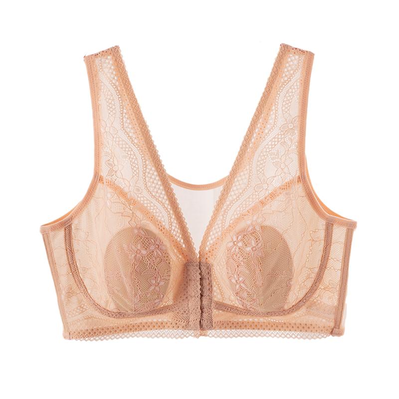 Sutien cu Închidere Frontală Femei Sutien Dantelă Ultra Subțire Fără Cusături Fără Sârmă Lenjerie Intimă Sexy 36CD-44CD