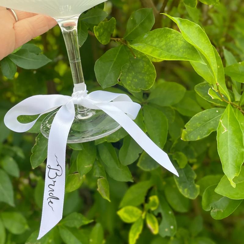 Bridesmaid Bride Bow Wedding Drink Tag Bridal Shower Bachelor Party Champagne Glass Ribbon Decoration Supplies Bride To Be Gift