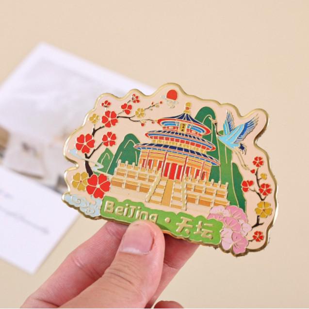 Beijing Forbidden City & Great Wall Magnet: Souvenir Featuring Temple of Heaven, Summer Palace, and Tourist Map Design
