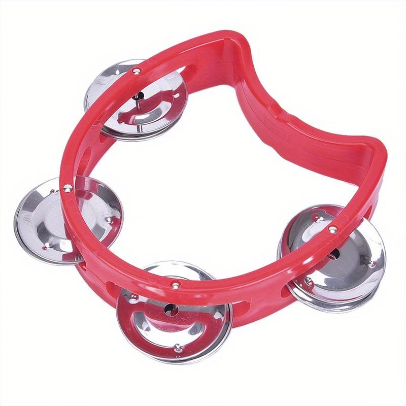 1PC Plastic Percussion Tambourine for Adults Hand Tambourine Musical Instrument Musical Rhythm  Instrument for Christmas Party