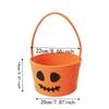 Braided Pumpkin Candy Bucket Orange Trick Treat Tote Kids Gift Hamper Woven Storage Pouch  Teachers