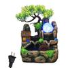 Indoor Resins Rockery Waterfall Fountains with Atomizer and LED Lighting Great for Home and Office Desktop Decoration