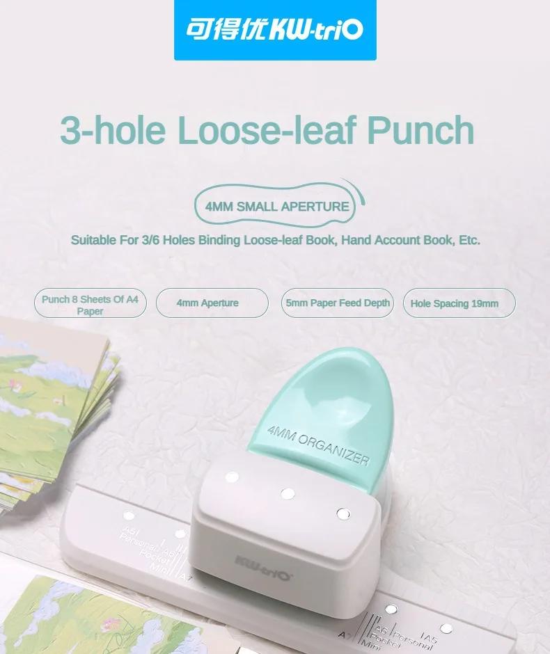 KW-TRIO 3 Hole Puncher DIY Paper Binding A5 A6 A7 Loose Leaf Paper Scrapbooking Standard Hole Punch Office Supplies Stationery