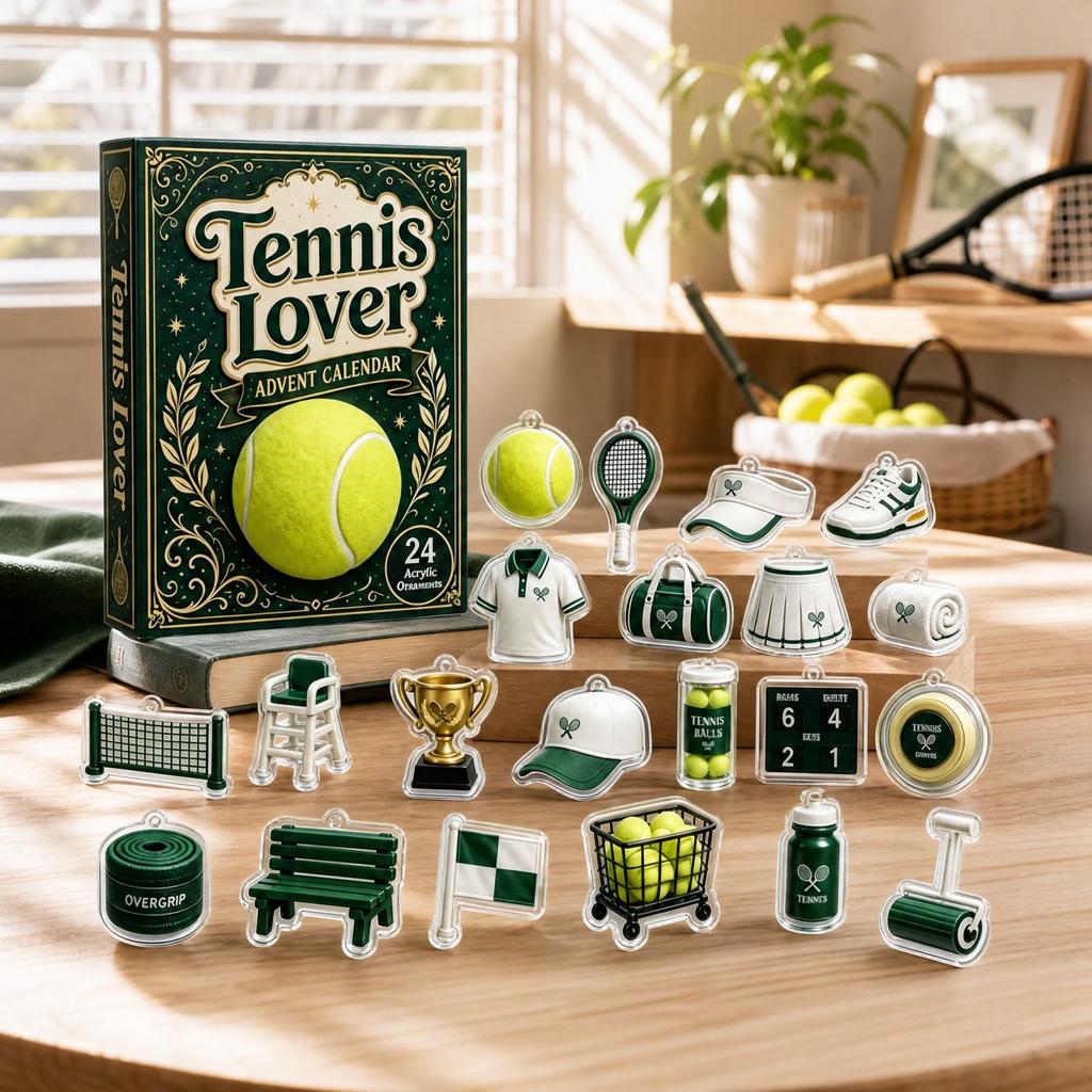 2D Flat Acrylic Airplane Box 24___0__ Tennis Charm Hanging Ornament Decor