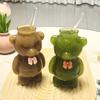 Bear Glass Cup with Straw 320ml Juice Milk Tea Smoothies Drinking Cup Reusable Coffee Cocktails Tumbler