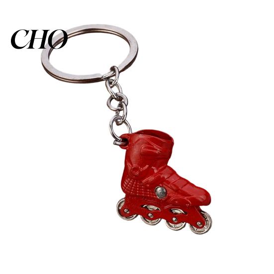 Keychain Gift Zinc Alloy Pendant, 3D Simulated Roller Skate Shape Multi-color Accessory Key Ring, Multiple Colors Practical Hanging Metal Plated