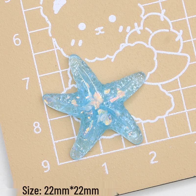 Multi-Color Sparkling Starfish Resin Charms for Crocs, Jewelry & Hair Clips